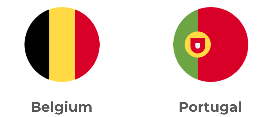 Belgium and Portugal