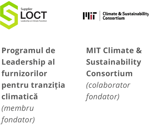 Programul de Leadership al furnizorilor pentru tranziția climatică (membru fondator) și MIT Climate & Sustainability Consortium (colaborator fondator)