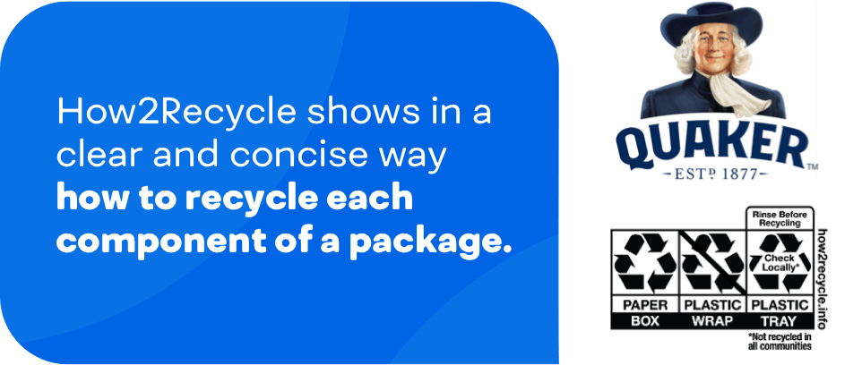How2Recycle shows in a clear and concise way how to recycle each component of a package.